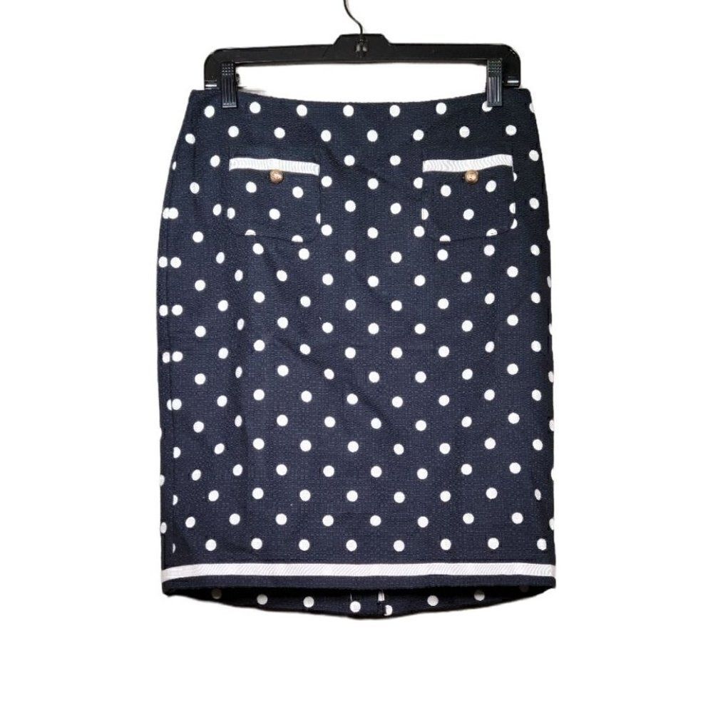 Talbots Black Polka Dot Pencil Skirt Sz 6P
